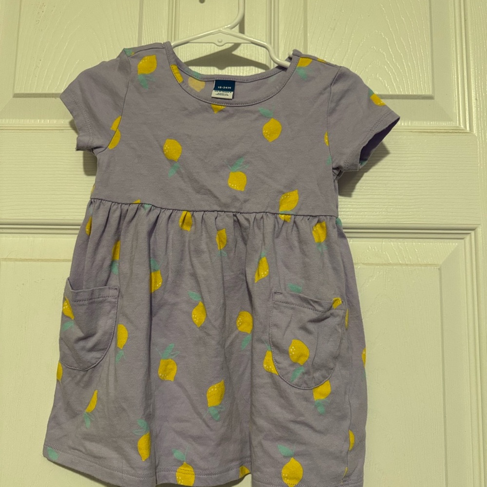 Old Navy Purple Dress with Lemon Pattern